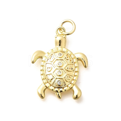 Brass Micro Pave Cubic Zirconia Pendants KK-Q040-02F-G-1