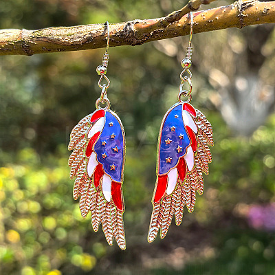 Independence Day Theme Alloy Enamel Dangle Earrings FS-WGE9304-02-1
