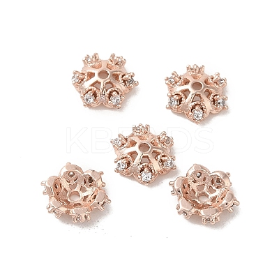 Rack Plating Brass Beads Caps KK-B088-05A-RG-1