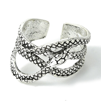 Snake Alloy Open Cuff Rings RJEW-K275-61AS-1