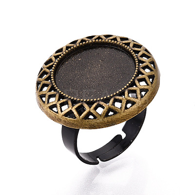 Adjustable Alloy & Iron Bezel Cup Ring Base with Rotatable Tray MAK-T012-05AB-1