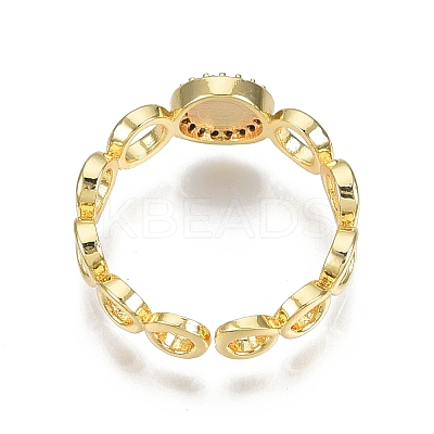 Clear Cubic Zirconia Ring Wrap Open Cuff Ring RJEW-N030-17-1