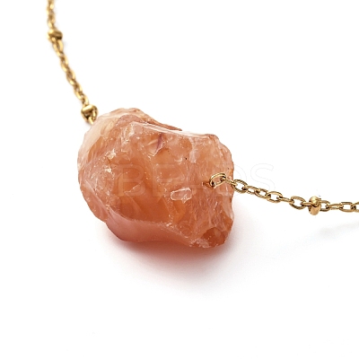 Rough Raw Natural Mixed Stone Pendant Necklaces NJEW-JN03641-1