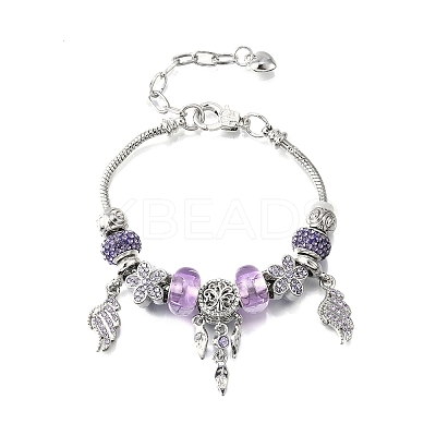 Alloy European Beads Charm Bracelets BJEW-F495-17P-1