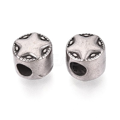 304 Stainless Steel European Style Large Hole Beads STAS-T072-104AS-1
