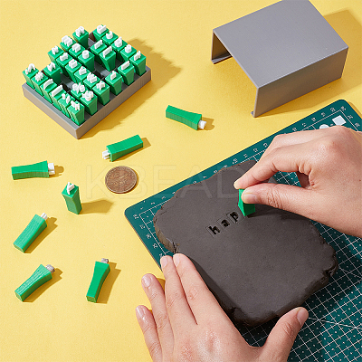 Plastic Lowercase Letter Clay Stamp Sets DIY-WH0750-114A-1