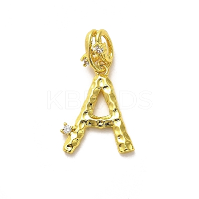 Rack Plating Brass Micro Pave Cubic Zirconia European Dangle Charms KK-L210-015G-A-1