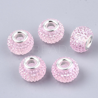 Resin Rhinestone European Beads RPDL-T002-04H-1