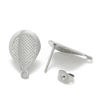 Non-Tarnish 304 Stainless Steel Stud Earring Findings STAS-Q225-08A-1
