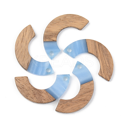 Opaque Resin & Walnut Wood Pendants RESI-S389-007A-C01-1