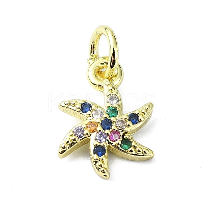 Brass Micro Pave Colorful Cubic Zirconia Pendants KK-H475-19G-02-1