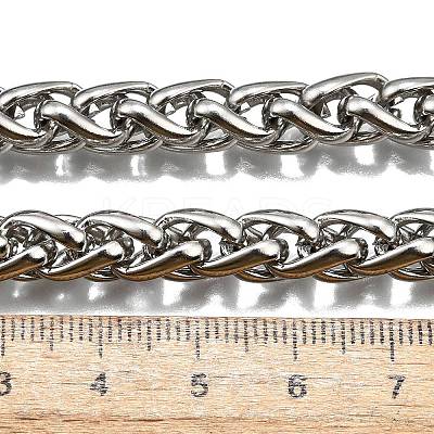 Non-Tarnish Fashionable 304 Stainless Steel Wheat Chain Necklaces X-STAS-A028-N003P-1