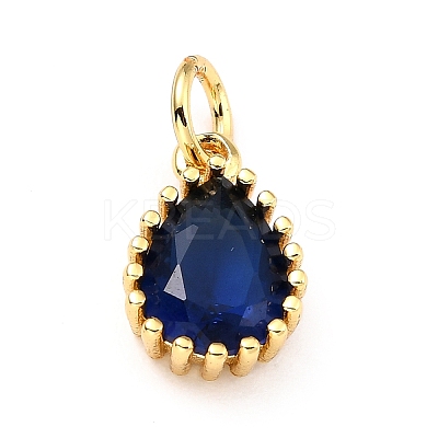 Brass Micro Pave Cubic Zirconia Pendants X-ZIRC-D120-01G-05-1