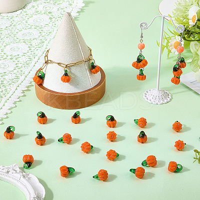 30Pcs Autumn Theme Handmade Lampwork Pendants LAMP-PA0001-23-1