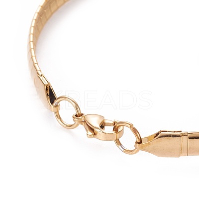304 Stainless Steel Choker Necklaces and Bangles Jewelry Sets SJEW-L144-A01-G-1