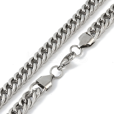 Non-Tarnish 201 Stainless Steel Curb Chain Necklace NJEW-I127-01P-1