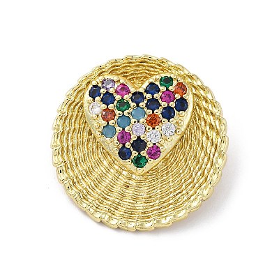 Brass Micro Pave Cubic Zirconia Pendants KK-S510-38G-01-1