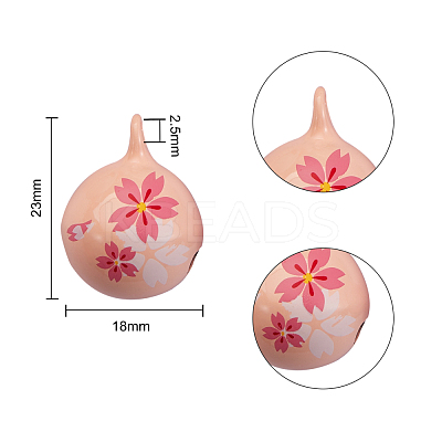 11Pcs 11 Style Christmas Baking Paint Brass Bell Pendants KKB-SZ0001-02-1