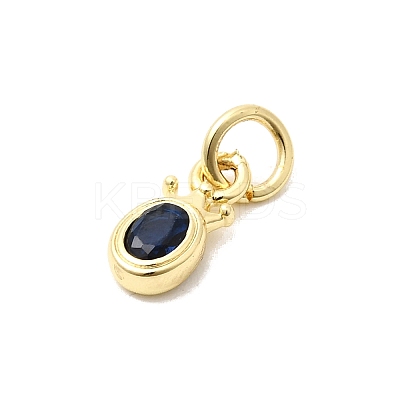 Brass Cubic Zirconia Charms KK-G554-01A-03-1