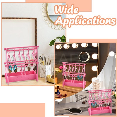 2 Layers Hanger Style Acrylic Earring Storage Display Rack ST-CJ0034-01B-1