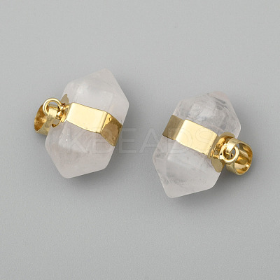 Natural Quartz Crystal Double Terminated Pointed Pendants X-G-P049-05G-1