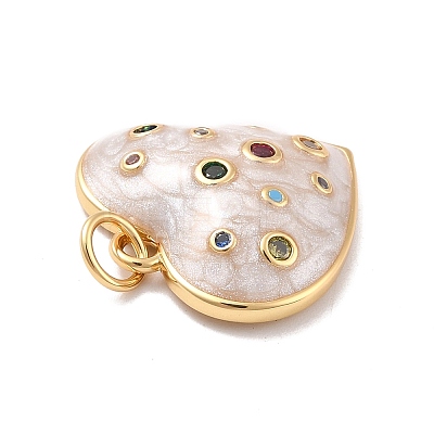 Eco-Friendly Brass Micro Pave Cubic Zirconia with Enamel Pendants LS-KK-K268-15G-1