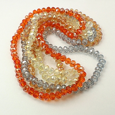 Electroplate Glass Beads Strands EGLA-D020-8x5mm-M2-1
