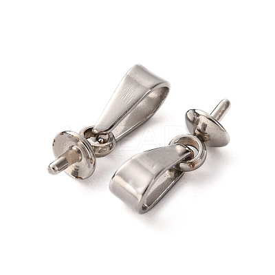 Tarnish Resistant 201 Stainless Steel Peg Bails Pendants X-STAS-E031-1-1