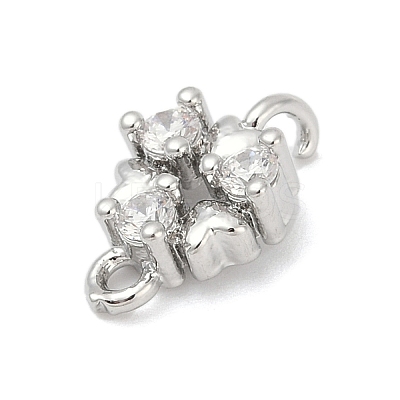 Brass Micro Pave Clear Cubic Zirconia Connector Charms LS-KK-Z094-08P-01-1