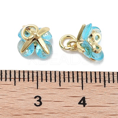 Brass Micro Pave Cubic Zirconia Charms KK-C051-14G-06-1