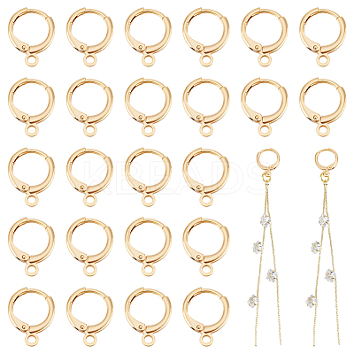 40Pcs Brass Huggie Hoop Earring Findings KK-UN0002-42-1