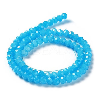 Baking Paint Imitation Jade Glass Bead Strands DGLA-A034-J8MM-A13-1
