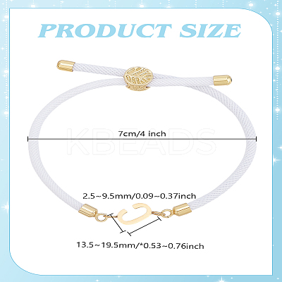 1pc Adjustable Nylon Cord Slider Bracelets for Women BJEW-LP0001-33C-G-1