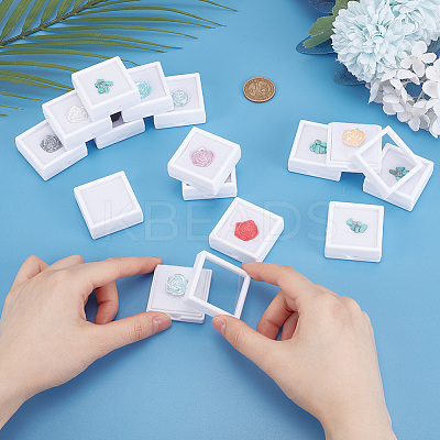 15Pcs Clear Window Plastic Loose Diamond Boxes OBOX-HY0001-02A-1