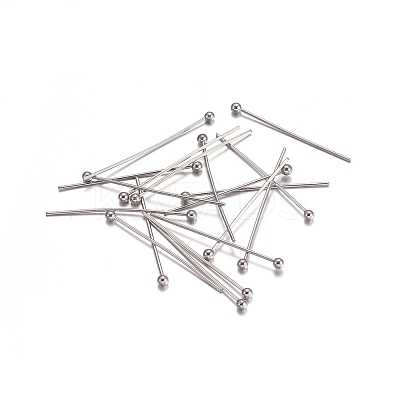 Tarnish Resistant 304 Stainless Steel Ball Head Pins STAS-O105-04-0.8x45mm-1