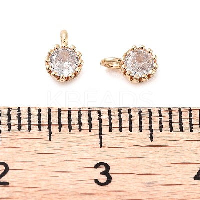 Brass Micro Pave Cubic Zirconia Charms KK-U028-19G-01-1