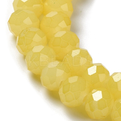 Baking Paint Imitation Jade Glass Bead Strands DGLA-A034-J6MM-A-1
