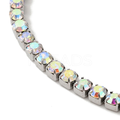 304 Stainless Steel Rhinestone Cup Chain Bracelets BJEW-S002-01F-1