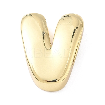 Brass Initial Beads KK-B167-27G-01V-1