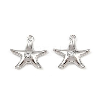 Brass Micro Pave Cubic Zirconia Charms KK-G535-05B-P-1