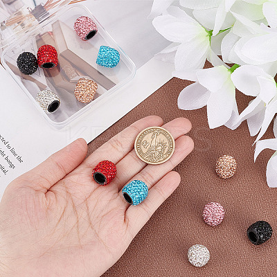 12Pcs 6 Colors Polymer Clay Rhinestone Bling Valve Stem Caps FIND-CP0001-37-1