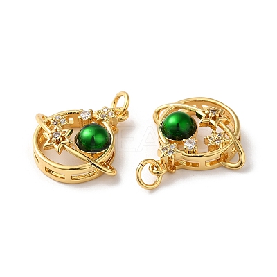 Rack Plating Brass Cubic Zirconia Pendants KK-D074-22G-1