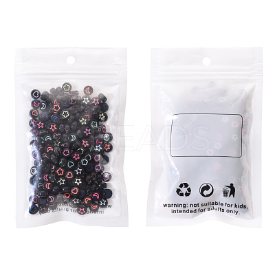 Opaque Black Acrylic Beads SACR-YW0001-21A-1