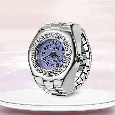201 Stainless Steel Stretch Watchband Finger Ring Watches WACH-G018-03P-06-1