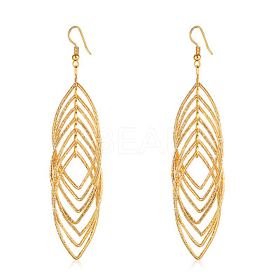 Fashionable Brass Hollow Horse Eye Tassel Dangle Earrings QI1983-2-1
