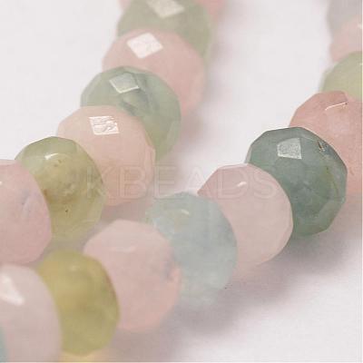 Faceted Rondelle Natural Morganite Bead Strands G-O137-05A-1
