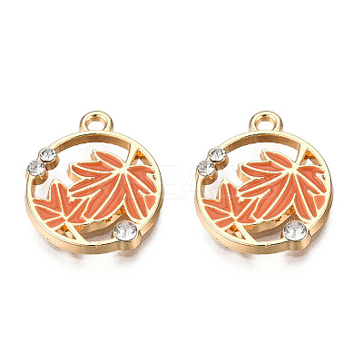 Autumn Theme Alloy Enamel Pendants LS-ENAM-N048-010A-1