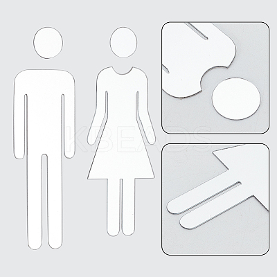 Acrylic TOILET Sign Stickers DIY-WH0569-66A-01-1