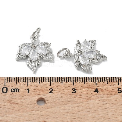 Rack Plating Brass Clear Cubic Zirconia Pendants KK-B078-02P-01-1