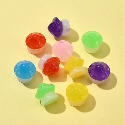10Pcs Luminous Resin Mushroom Ornament RESI-FS0001-60C-1